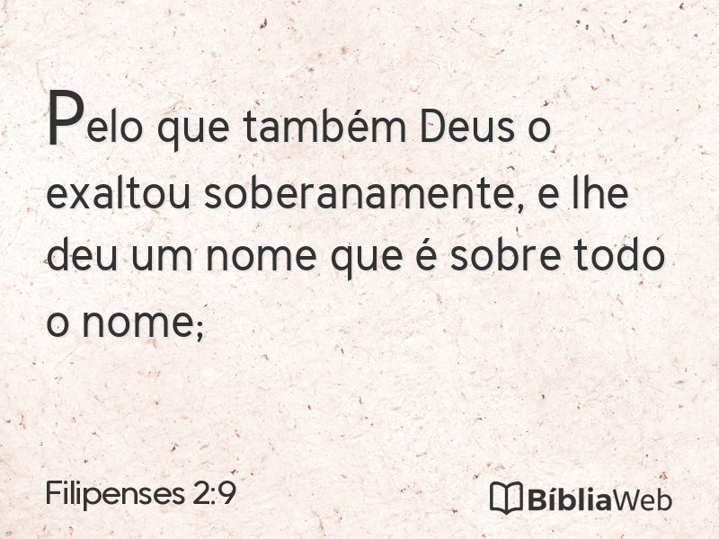 Filipenses 2:9 em imagem para compartilhar