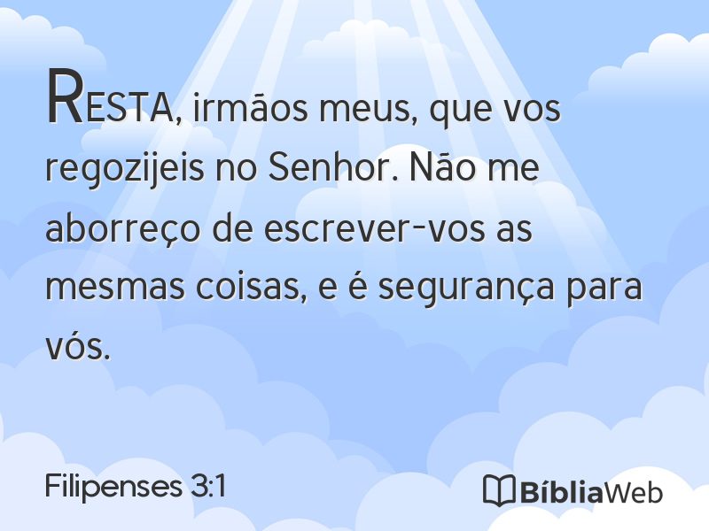 Filipenses 3:1 em imagem para compartilhar