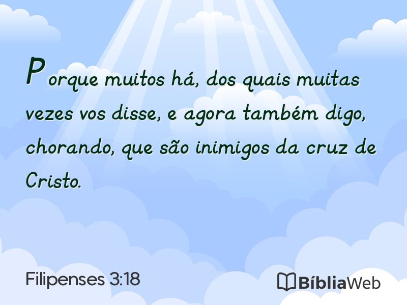 Filipenses 3:18 em imagem para compartilhar