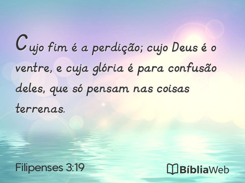Filipenses 3:19 em imagem para compartilhar