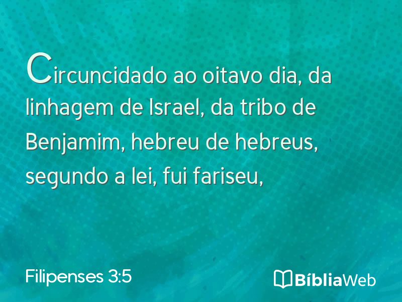Filipenses 3:5 em imagem para compartilhar