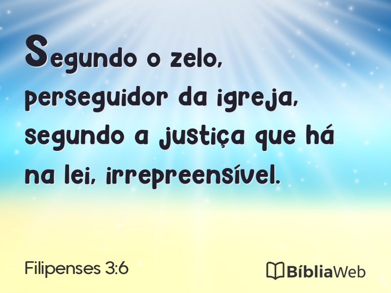Filipenses 3:6 em imagem para compartilhar
