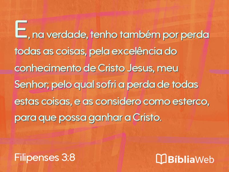 Filipenses 3:8 em imagem para compartilhar