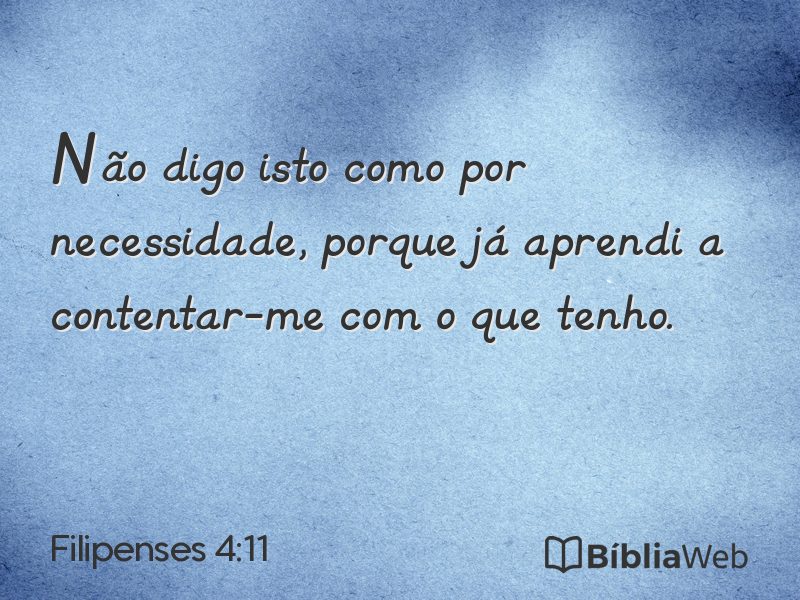 Filipenses 4:11 em imagem para compartilhar