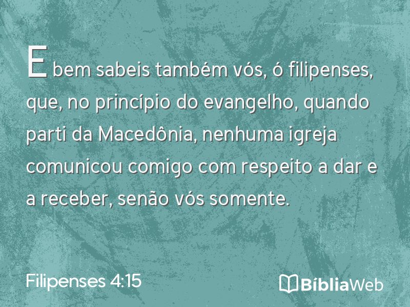 Filipenses 4:15 em imagem para compartilhar