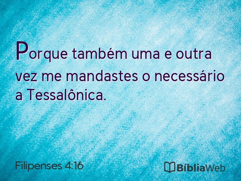 Filipenses 4:16 em imagem para compartilhar