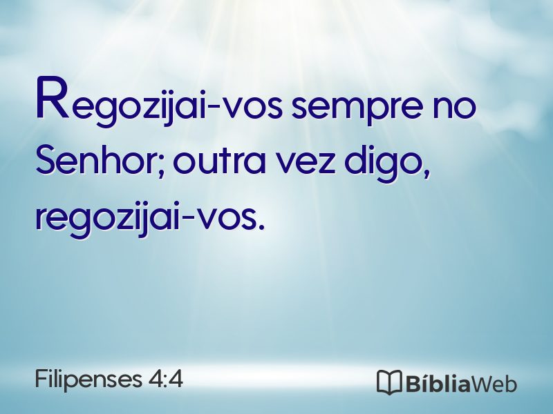 Filipenses 4:4 em imagem para compartilhar