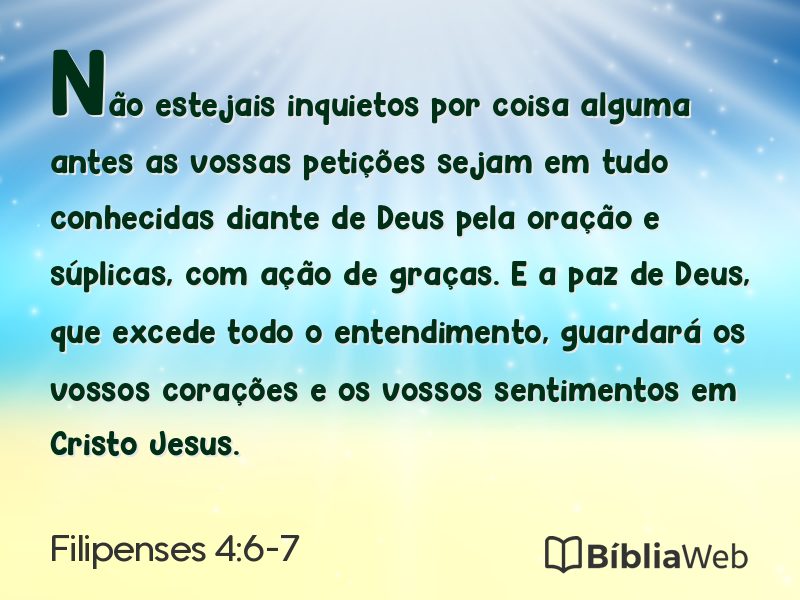 Filipenses 4:6-7 em imagem para compartilhar