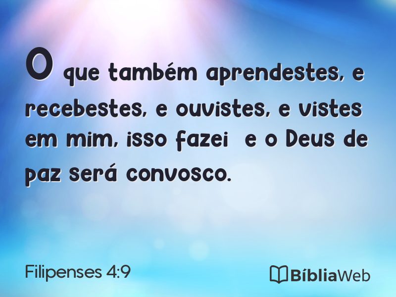 Filipenses 4:9 em imagem para compartilhar