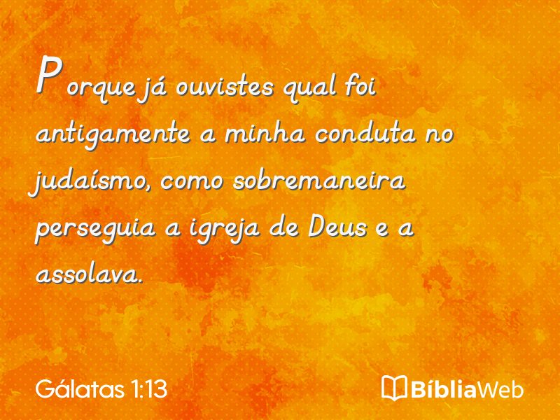 Gálatas 1:13 em imagem para compartilhar