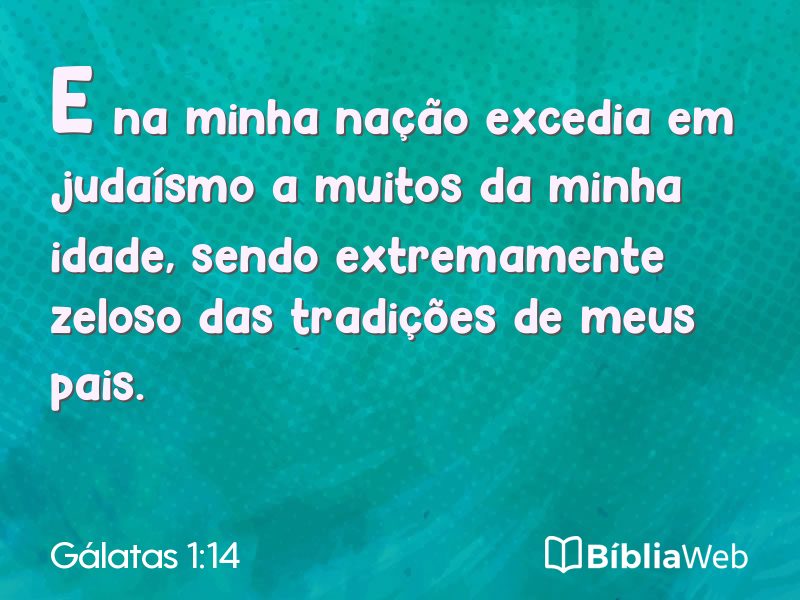 Gálatas 1:14 em imagem para compartilhar
