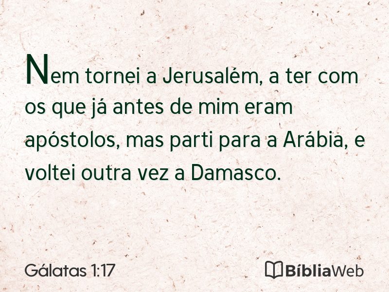 Gálatas 1:17 em imagem para compartilhar