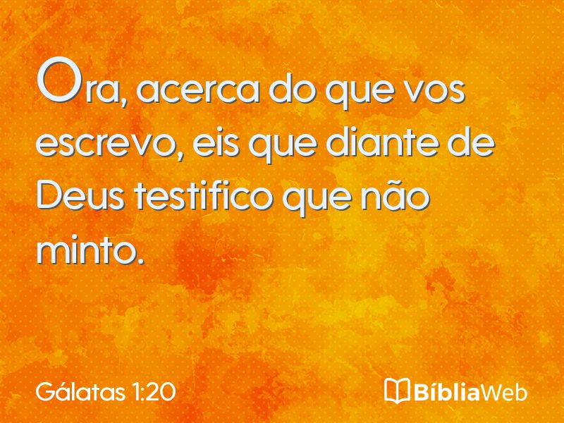 Gálatas 1:20 em imagem para compartilhar