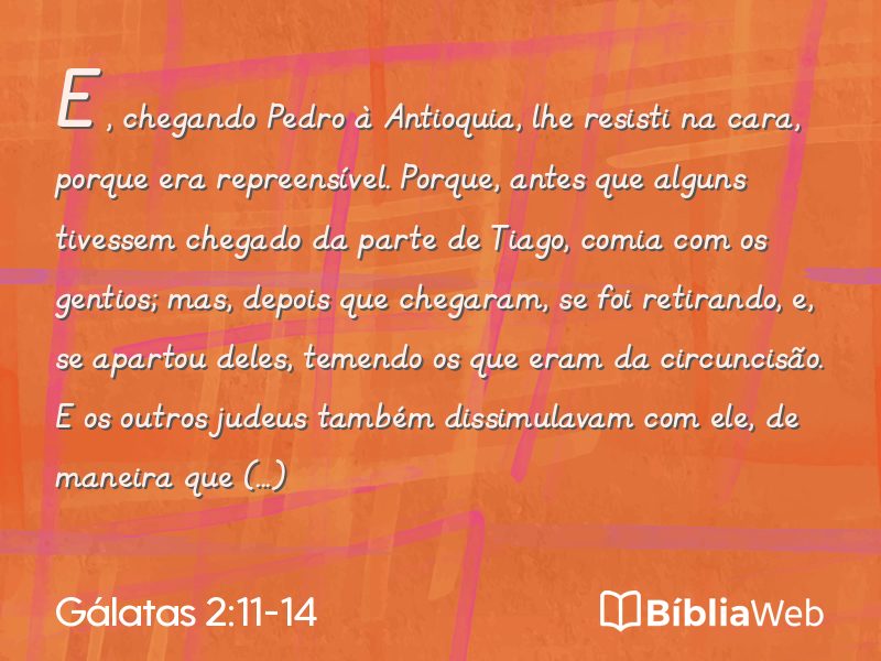 Gálatas 2:11-14 em imagem para compartilhar