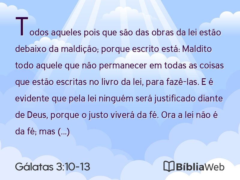 Gálatas 3:10-13 em imagem para compartilhar