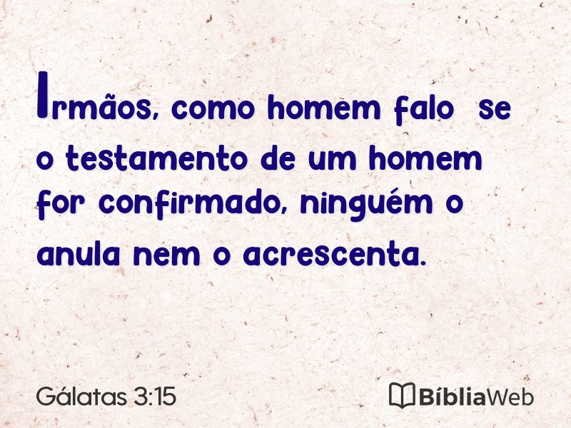 Gálatas 3:15 em imagem para compartilhar