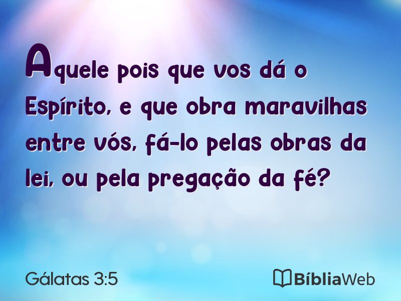 Gálatas 3:5 em imagem para compartilhar