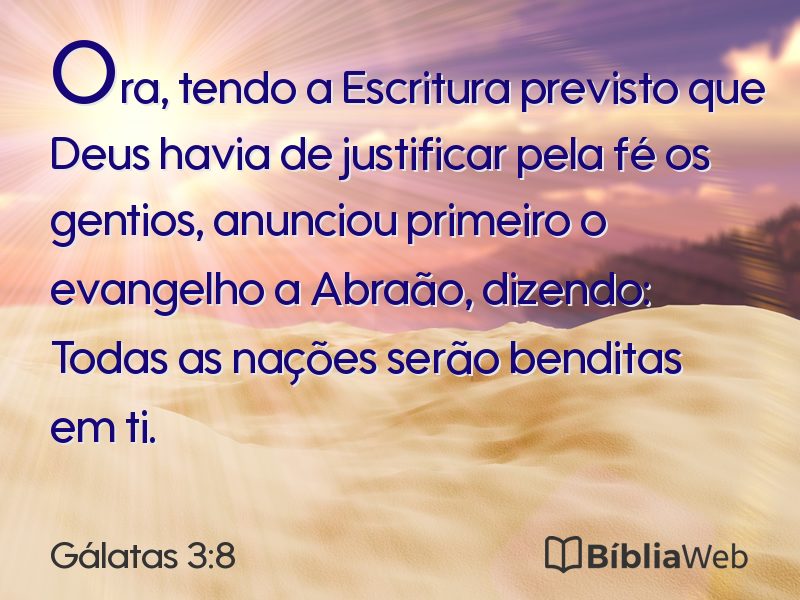 Gálatas 3:8 em imagem para compartilhar