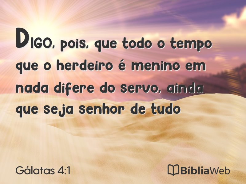 Gálatas 4:1 em imagem para compartilhar