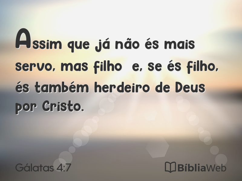 Gálatas 4:7 em imagem para compartilhar