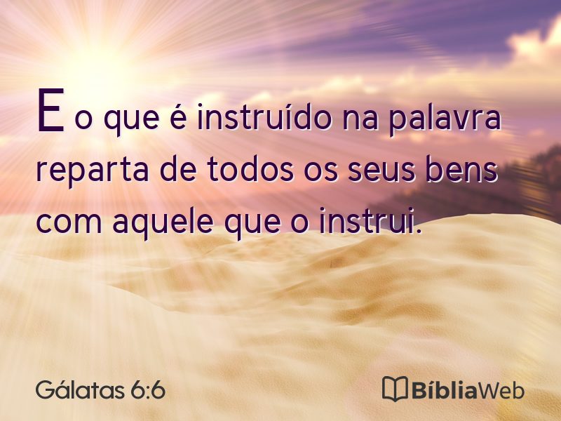 Gálatas 6:6 em imagem para compartilhar