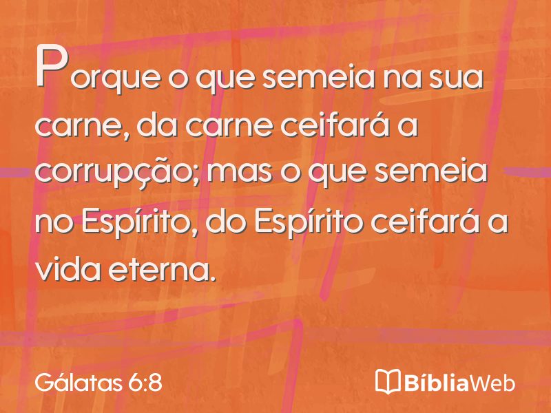 Gálatas 6:8 em imagem para compartilhar
