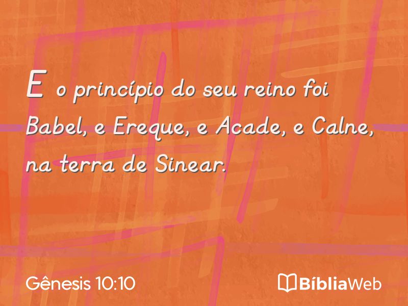 Gênesis 10:10 em imagem para compartilhar