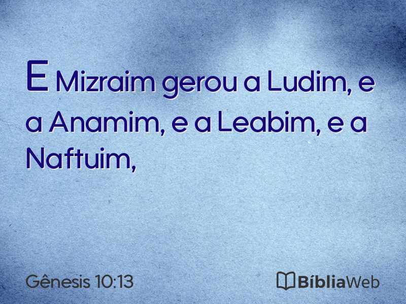 Gênesis 10:13 em imagem para compartilhar