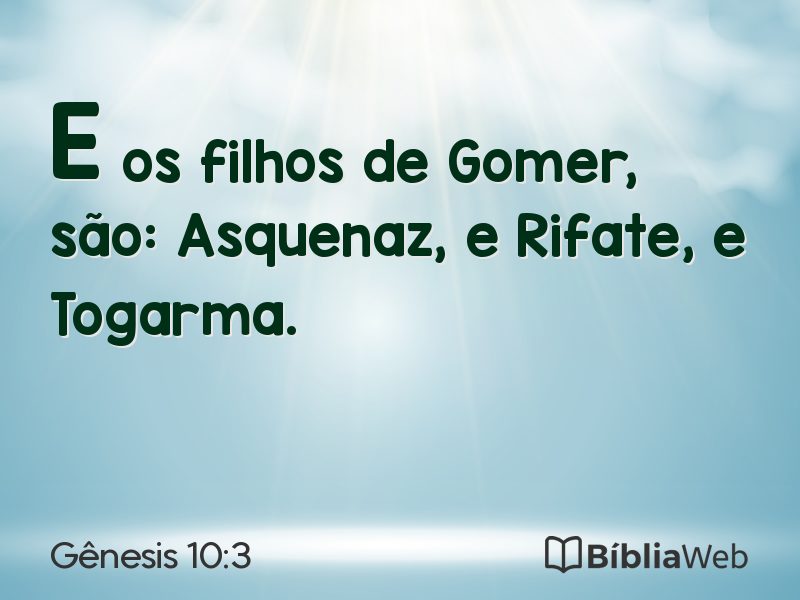 Gênesis 10:3 em imagem para compartilhar