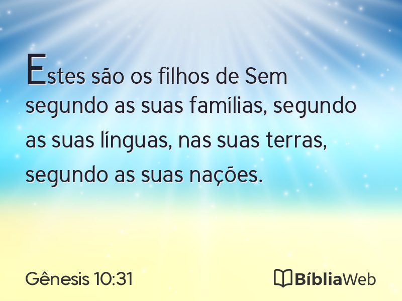 Gênesis 10:31 em imagem para compartilhar