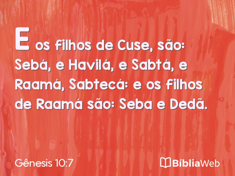 Gênesis 10:7 em imagem para compartilhar