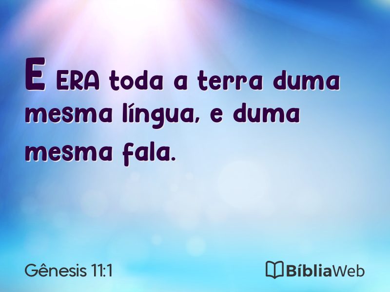 Gênesis 11:1 em imagem para compartilhar