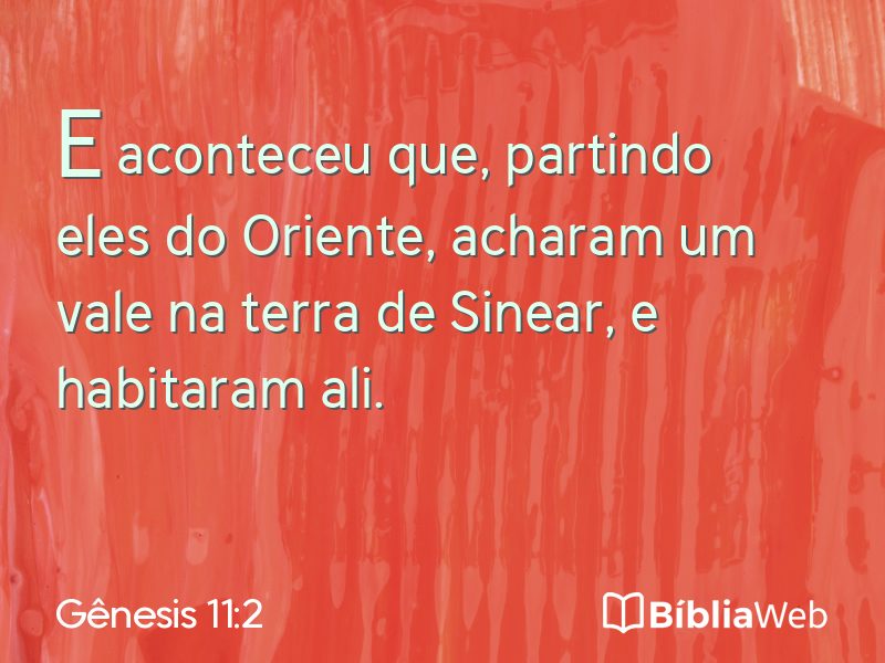 Gênesis 11:2 em imagem para compartilhar