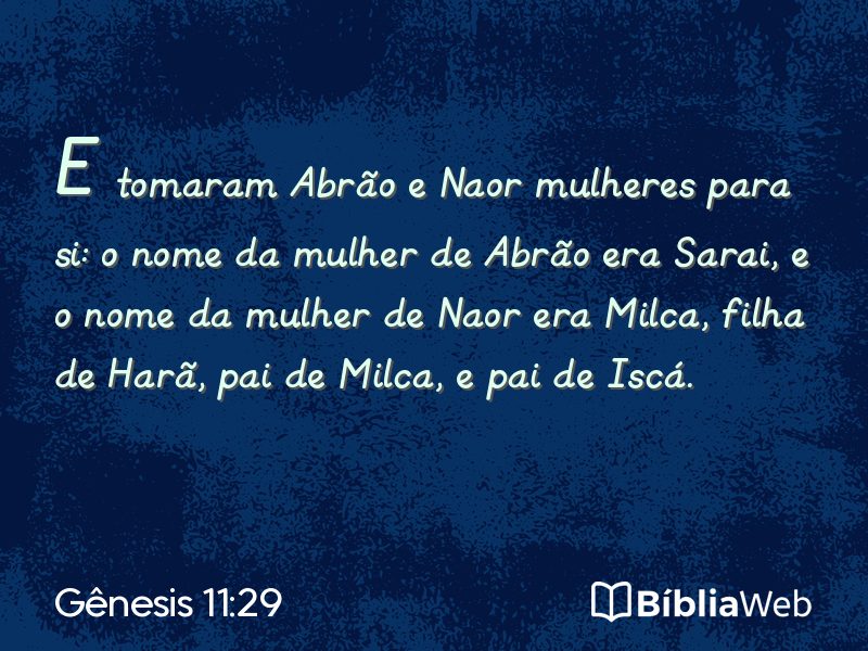 Gênesis 11:29 em imagem para compartilhar
