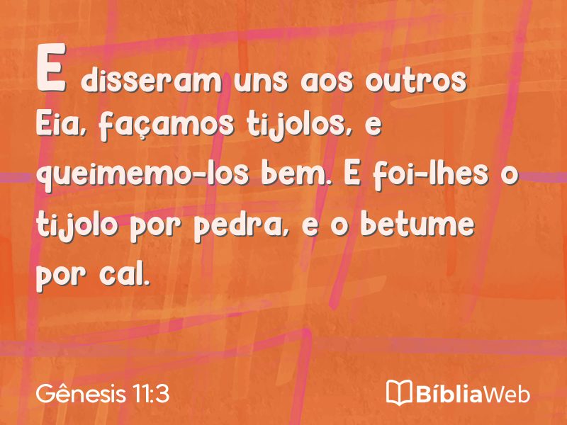 Gênesis 11:3 em imagem para compartilhar