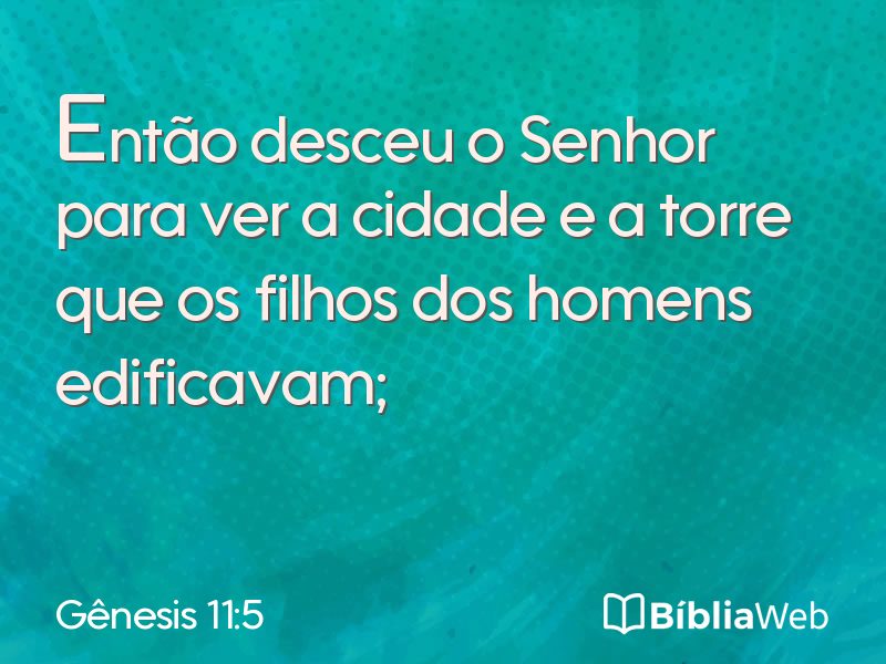 Gênesis 11:5 em imagem para compartilhar