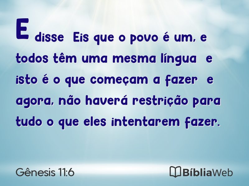 Gênesis 11:6 em imagem para compartilhar
