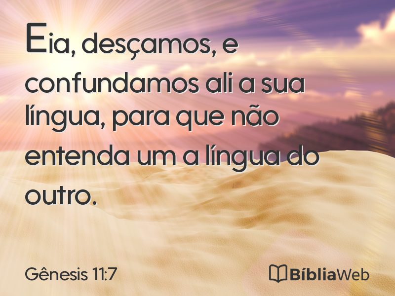 Gênesis 11:7 em imagem para compartilhar