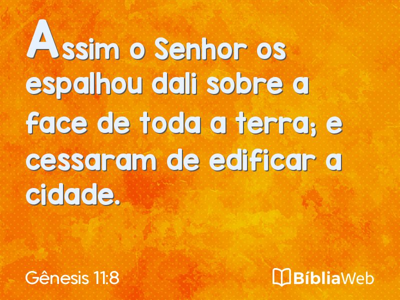 Gênesis 11:8 em imagem para compartilhar