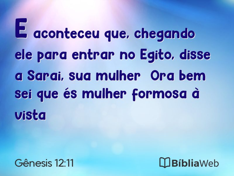 Gênesis 12:11 em imagem para compartilhar