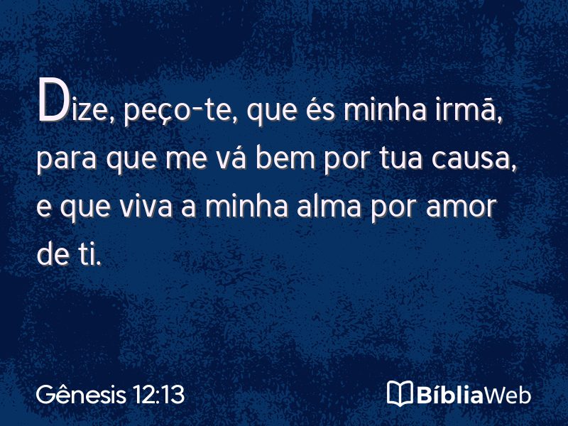 Gênesis 12:13 em imagem para compartilhar