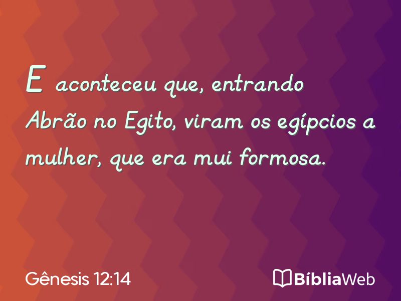 Gênesis 12:14 em imagem para compartilhar