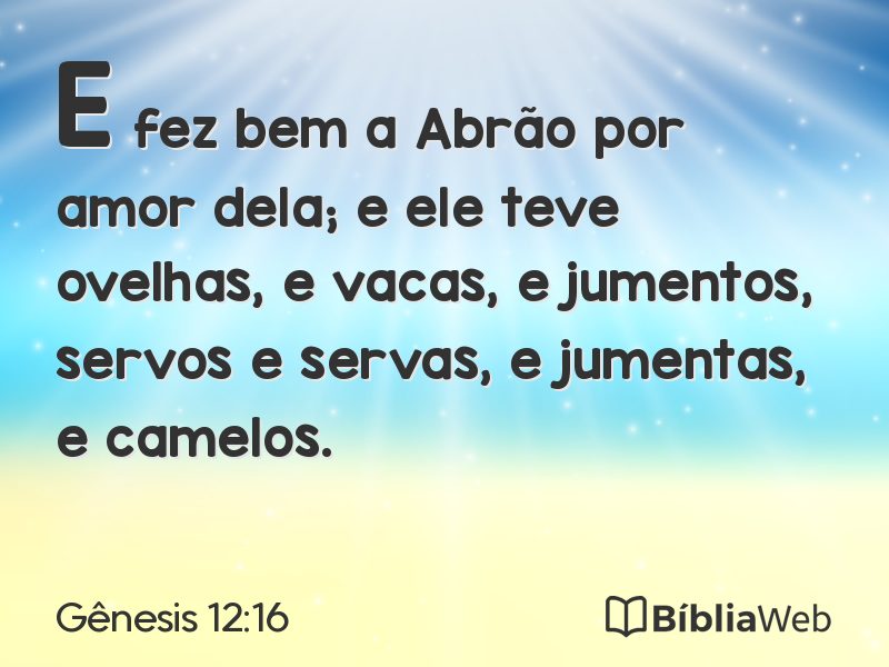 Gênesis 12:16 em imagem para compartilhar