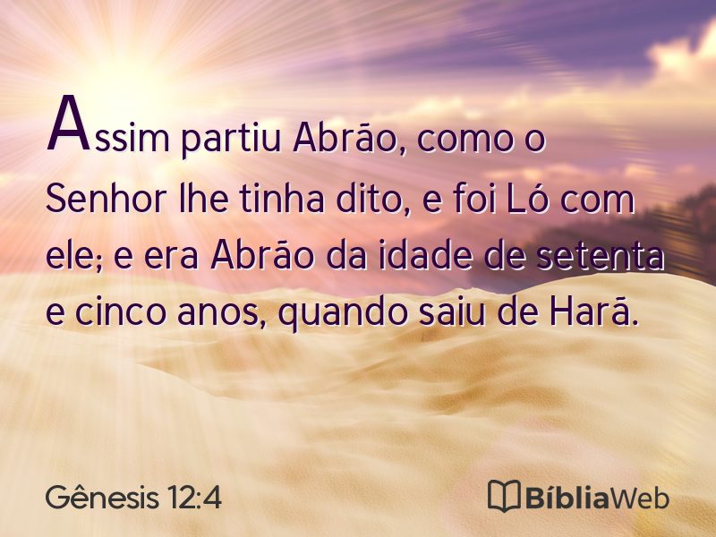 Gênesis 12:4 em imagem para compartilhar