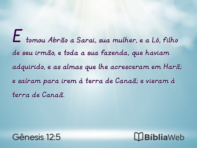 Gênesis 12:5 em imagem para compartilhar