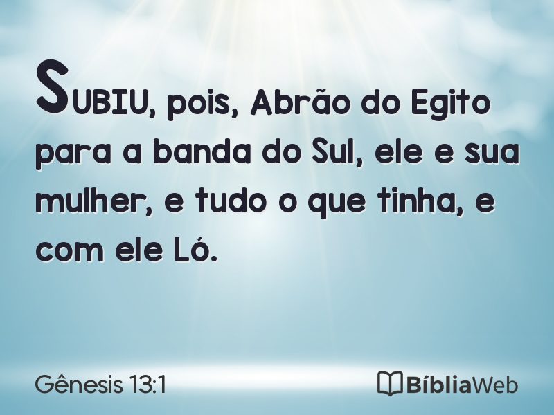 Gênesis 13:1 em imagem para compartilhar