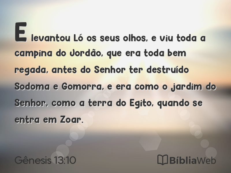Gênesis 13:10 em imagem para compartilhar