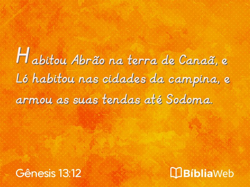 Gênesis 13:12 em imagem para compartilhar