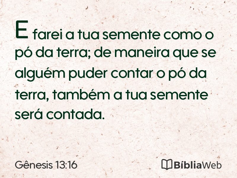 Gênesis 13:16 em imagem para compartilhar