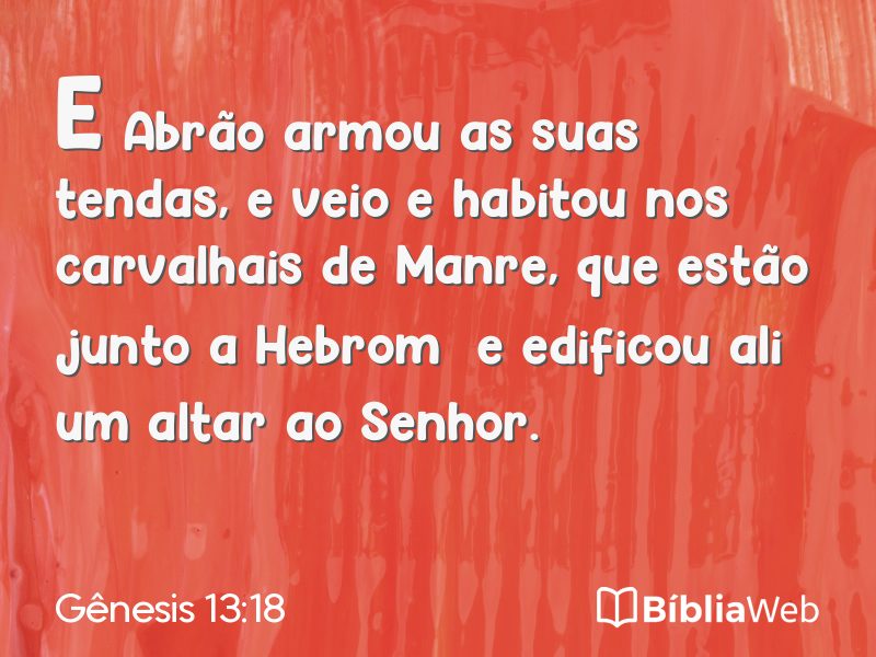 Gênesis 13:18 em imagem para compartilhar